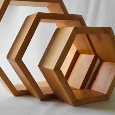 Rak Dinding Hexagonal